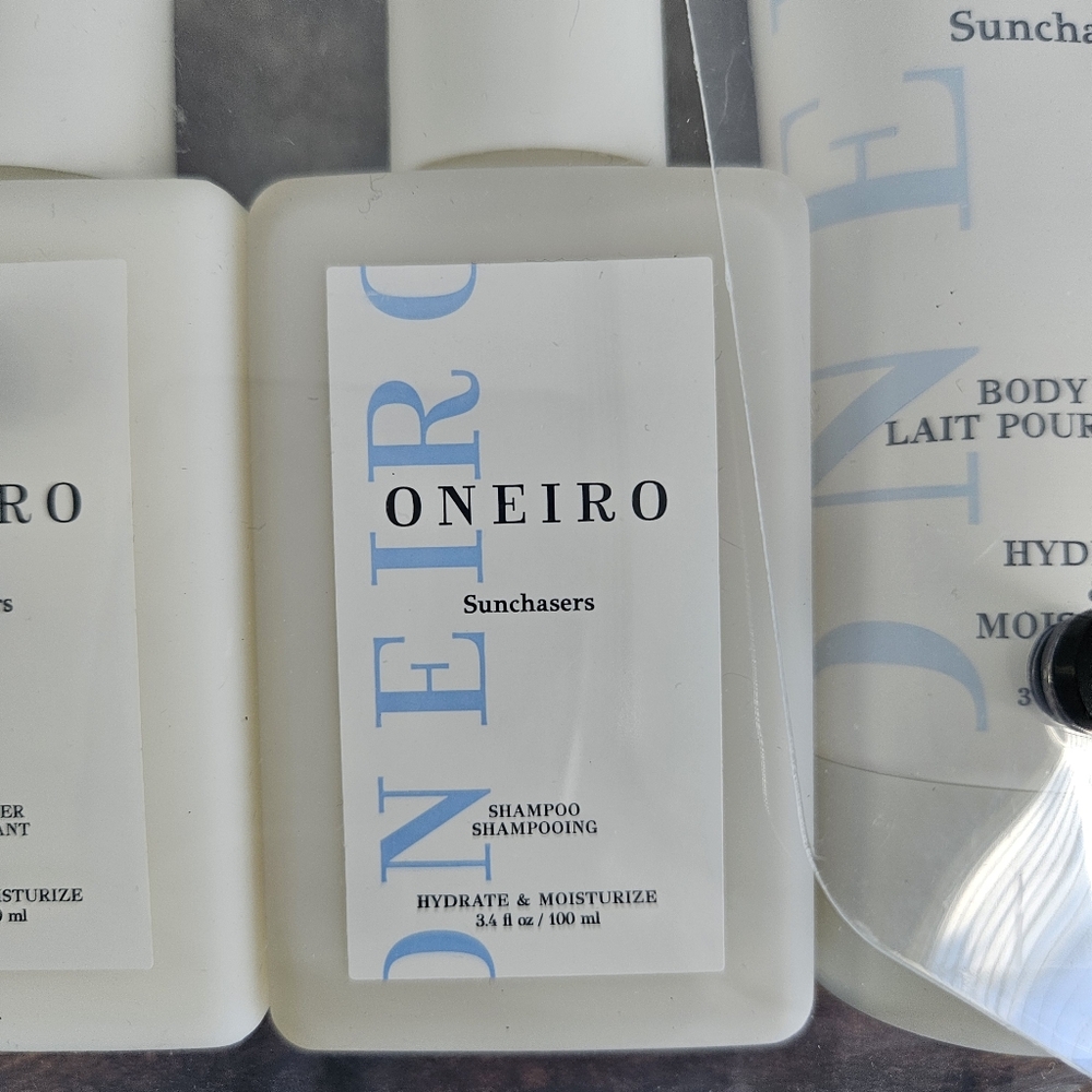ONEIRO Sunchasers TSA 5 piece Set Kit Travel Clean & Vegan Personal Care New - Picture 3 of 8
